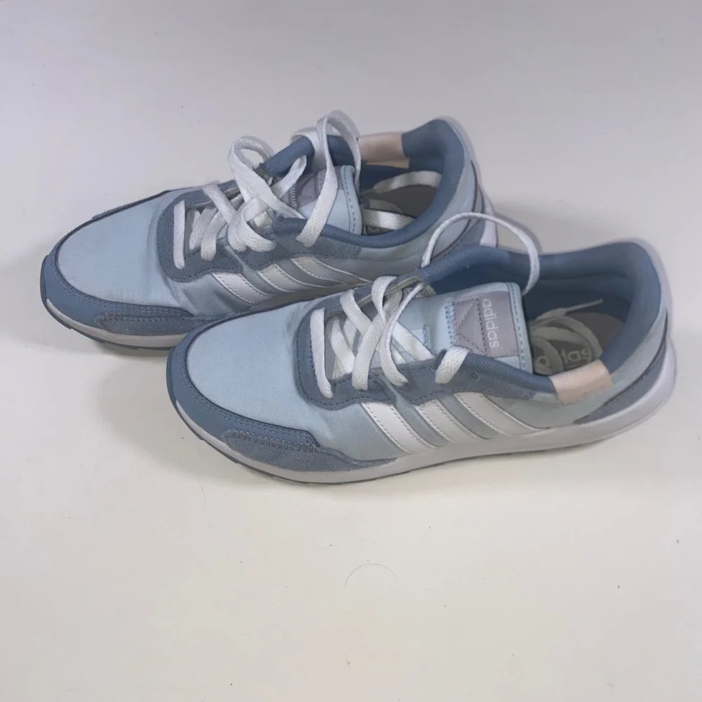 Adidas Retroset Light Blue Grey White Sneakers FW9381 Womens 7.5 Low Top Shoes